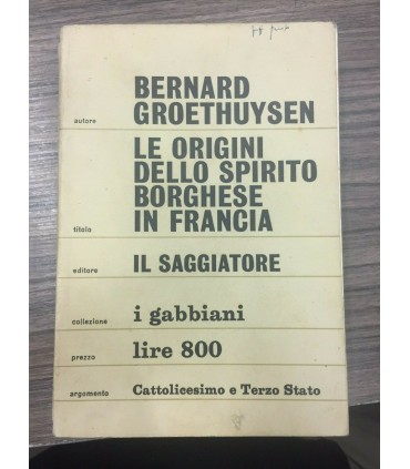 Le origini dello spirito borghese in Francia