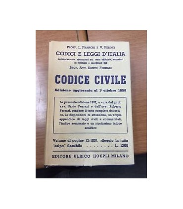 Codice civile. Aggiornato al 1° ottobre 1956