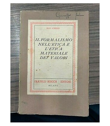 Il formalismo nell'etica e l'etica materiale dei valori