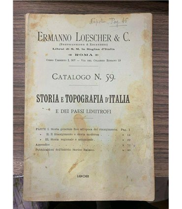 Catalogo n. 59. Storia e topografia d'Italia e dei paesi limitrofi