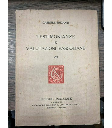 Testimonianze e valutazioni pascoliane. VIII