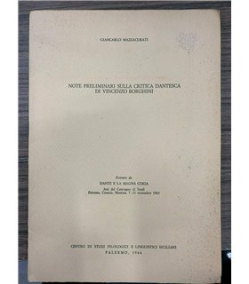 Note preliminari sulla critica dantesca di Vincenzo Borghini.