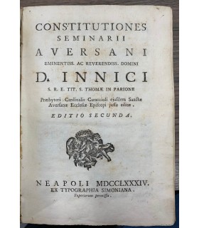Constitutiones seminarii aversani