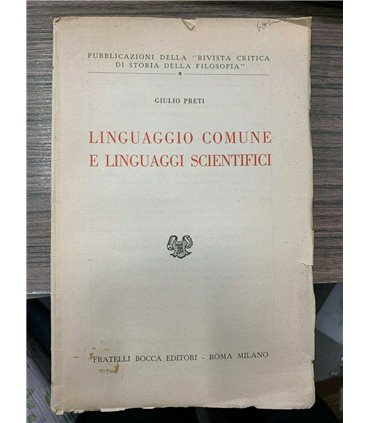 Linguaggio comune e linguaggio scientifici