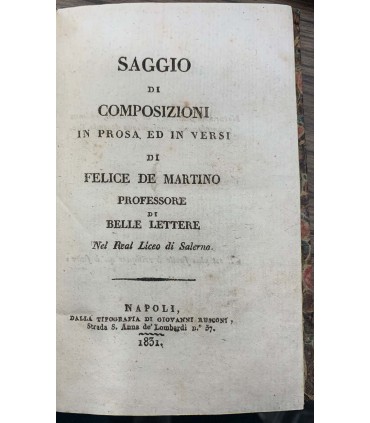Saggio di composizioni in prosa ed in versi