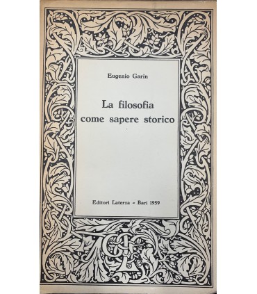 La filosofia come sapere storico