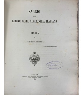 Saggio di una bibliografia algologica italiana