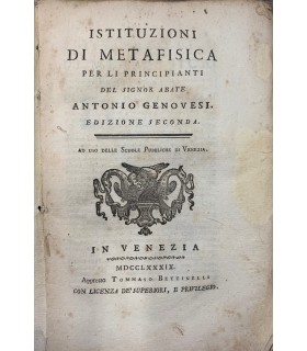 Istituzioni di metafisica per li porincipanti