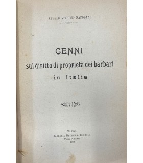 Cenni sul diritto di proprietà dei barbari in Italia
