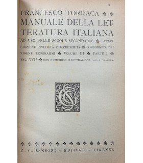 Manuale della letteratura italiana. Volume III parte I