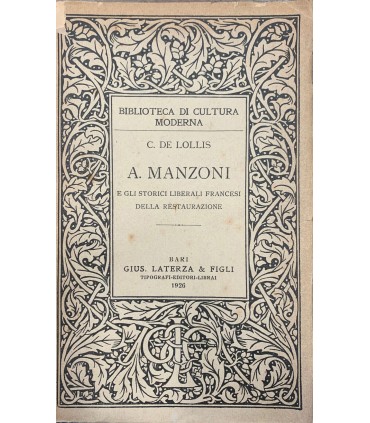 A. Manzoni e gli storici liberali francesi della restaurazione