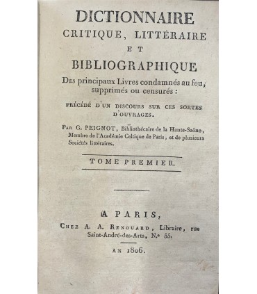 Dictionnaire critique, littéraire et bibliographique