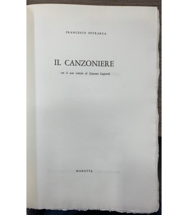 Il Canzoniere con le note critiche di Giacomo Leopardi