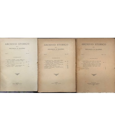 Archivio Storico della Provincia di Salerno. Anno V Fascicoli I-II III IV