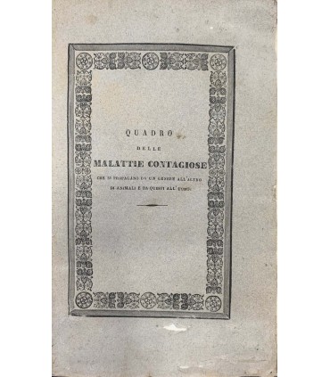 Quadro delle malattie contagiose che si propagano da un genere all'altro di animali e da questi all'uomo