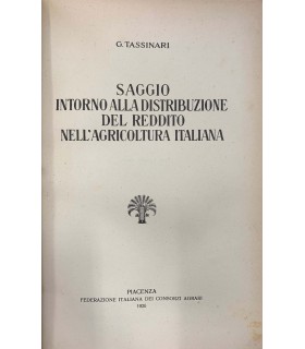 Saggio introno alla distribuzione del reddito nell'agricoltura italiana