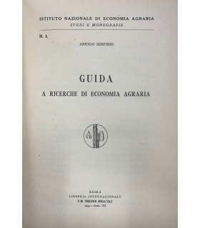 Guida a ricerche di economia agraria