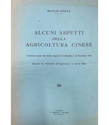 Alcuni aspetti della agricoltura cinese
