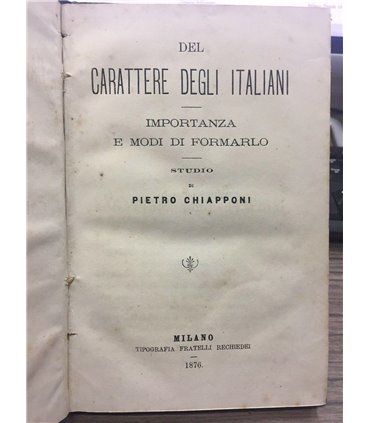 Del carattere degli italiani