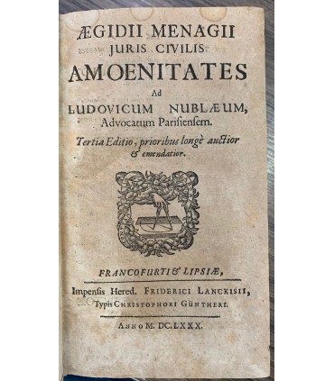 Aegidii Menagii juris civilis amoernitates