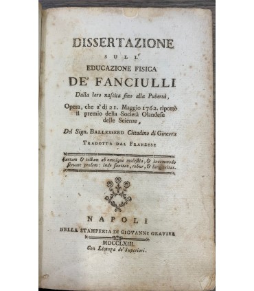 Dissertazione sull'educazione fisica